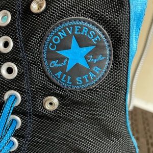 Converse Tall/Flip Down Black and Blue-M 5, W 7